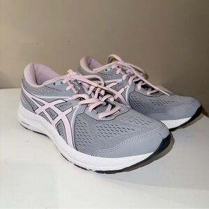Asics Gel Contend 8 Womens 8 Running Shoes Piedmont Grey Frosted Rose